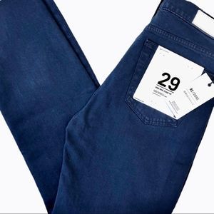RE/DONE Navy Blue Hugh Rise Stove Pipe Jeans 29 NWT